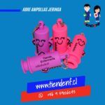 Abre ampollas con forma de jeringa en colores rosado y morado, reutilizable de PVC resistente para personal de salud