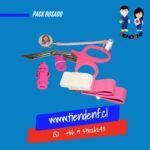 Pack rosado salud con tijera, porta tijera, abre ampollas y ligas, ideal para personal médico y estudiantes del área de la salud