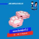 Abre ampollas en forma de huellita color rosado con detalles blancos, reutilizable de PVC resistente para personal de salud